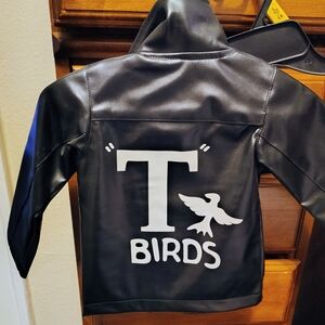 Black T-Birds Faux Leather Jacket